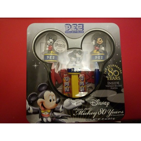 Disney Mickey Mouse 80 Years Limited Edition Pez Set-2007-#006945 Of 400,000 - Picture 7 of 8